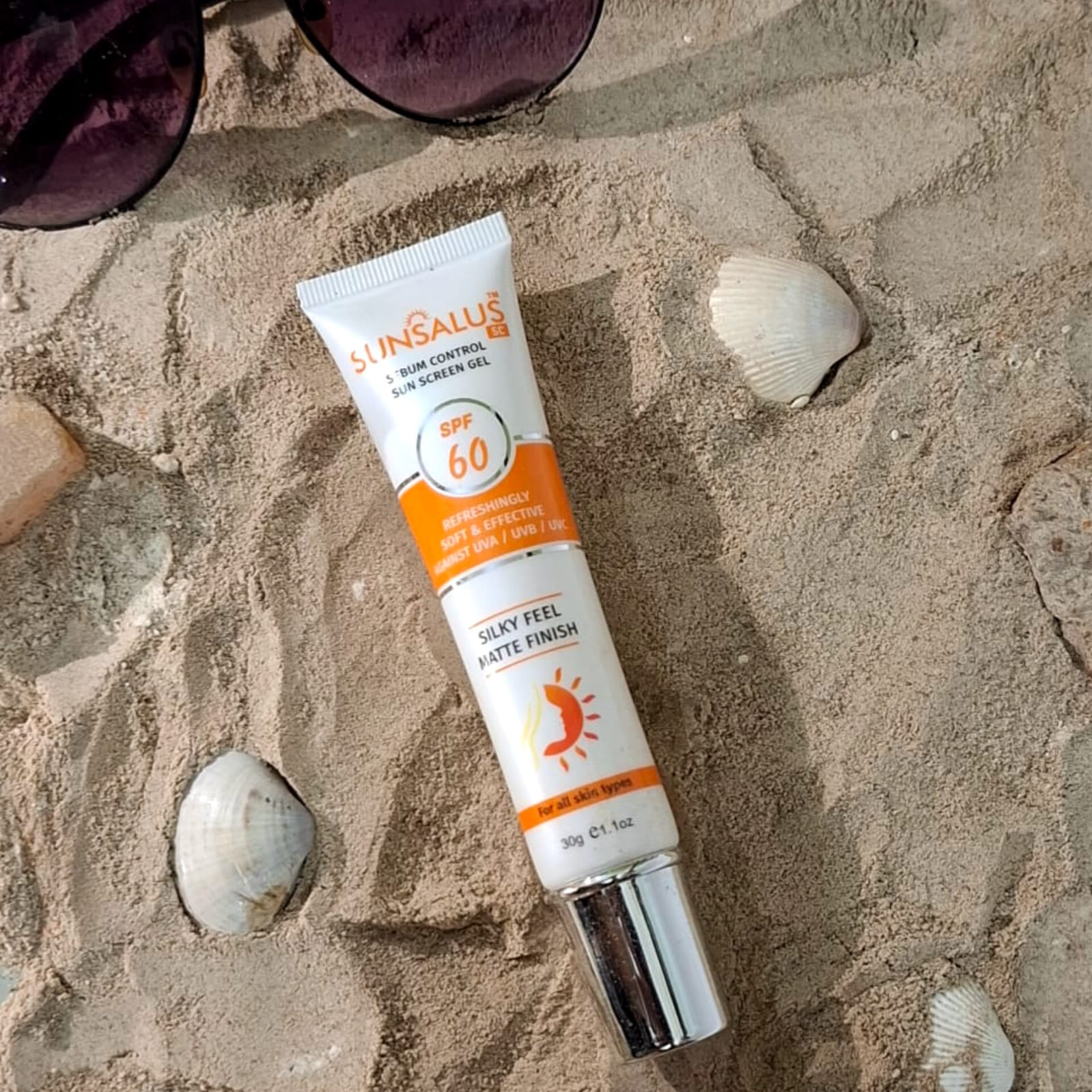 Sunsalus SC, Sebum Control Sunscreen Gel, SPF 60, protect against sun damage, UAV/UVB, best sunblock for oily skin available in Pakistan
