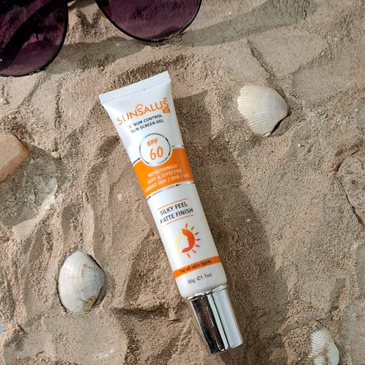 Sunsalus SC, Sebum Control Sunscreen Gel, SPF 60, protect against sun damage, UAV/UVB, best sunblock for oily skin available in Pakistan