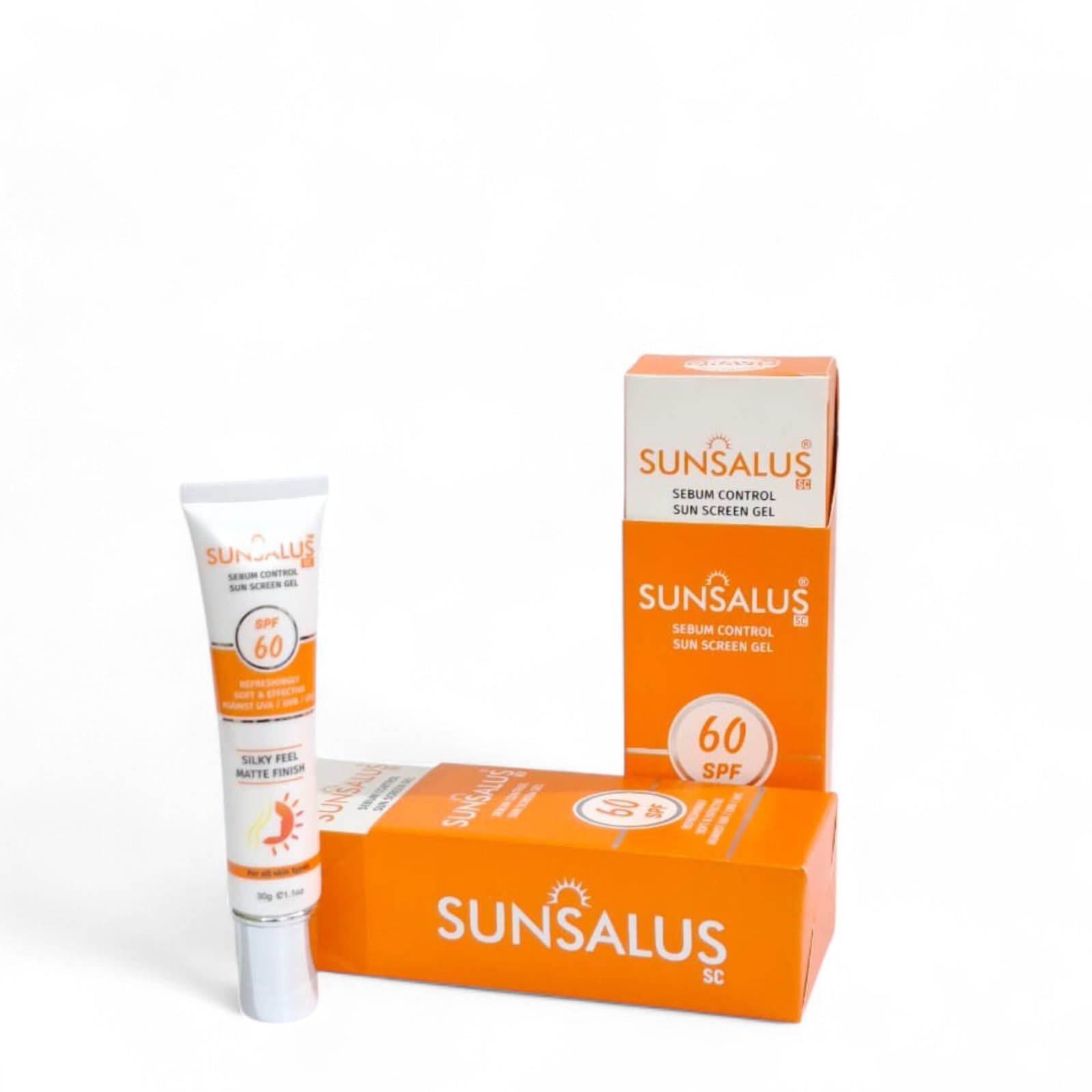 Sunsalus SC, Sebum Control Sunscreen Gel, SPF 60, protect against sun damage, UAV/UVB, best sunblock for oily skin available in Pakistan 