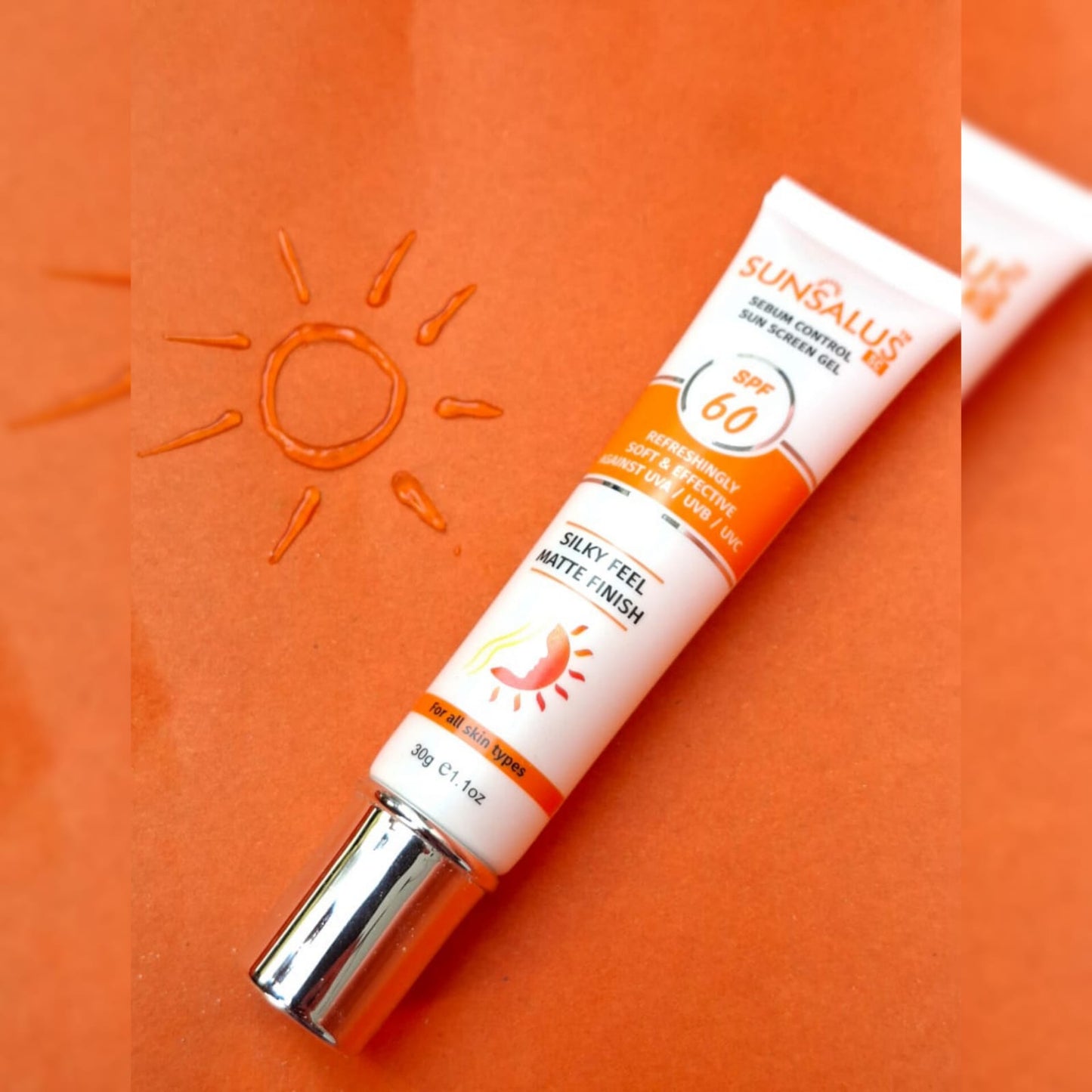 Sunsalus SC, Sebum Control Sunscreen Gel, SPF 60, protect against sun damage, UAV/UVB, best sunblock for oily skin available in Pakistan
